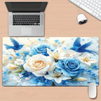 1pc Blue Floral & White Rose