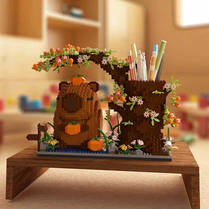 Capybara Building Block Pen Holder Multi-Function