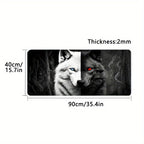Mouse Pad Black and White Wolf King