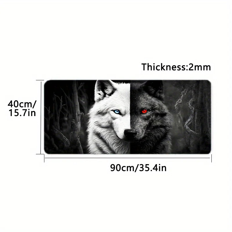 Mouse Pad Black and White Wolf King