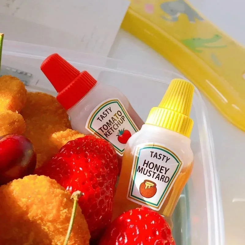 2Pcs/Set 25ML Mini Tomato Ketchup Bottle Portable Small