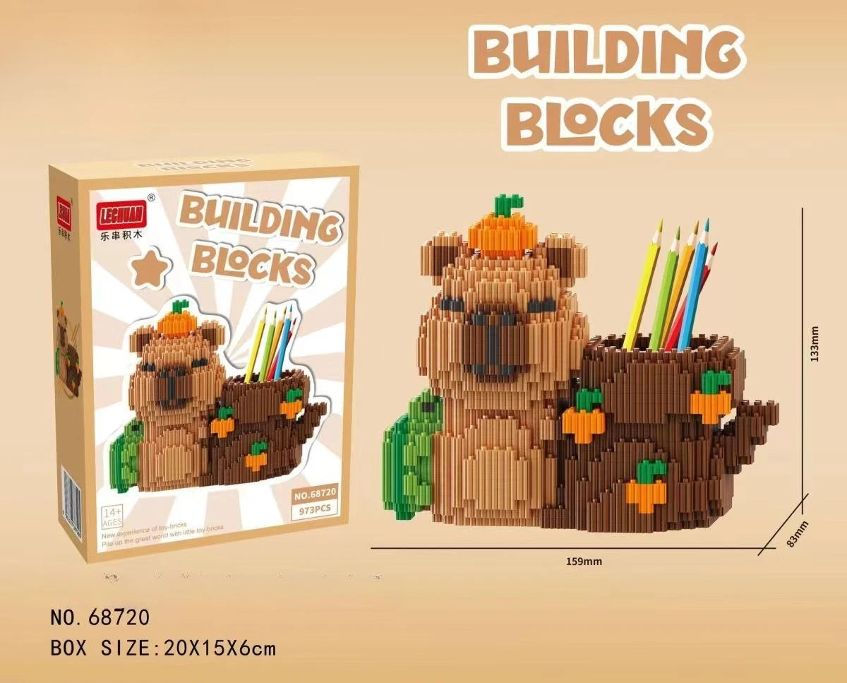 Capybara Building Block Pen Holder Multi-Function