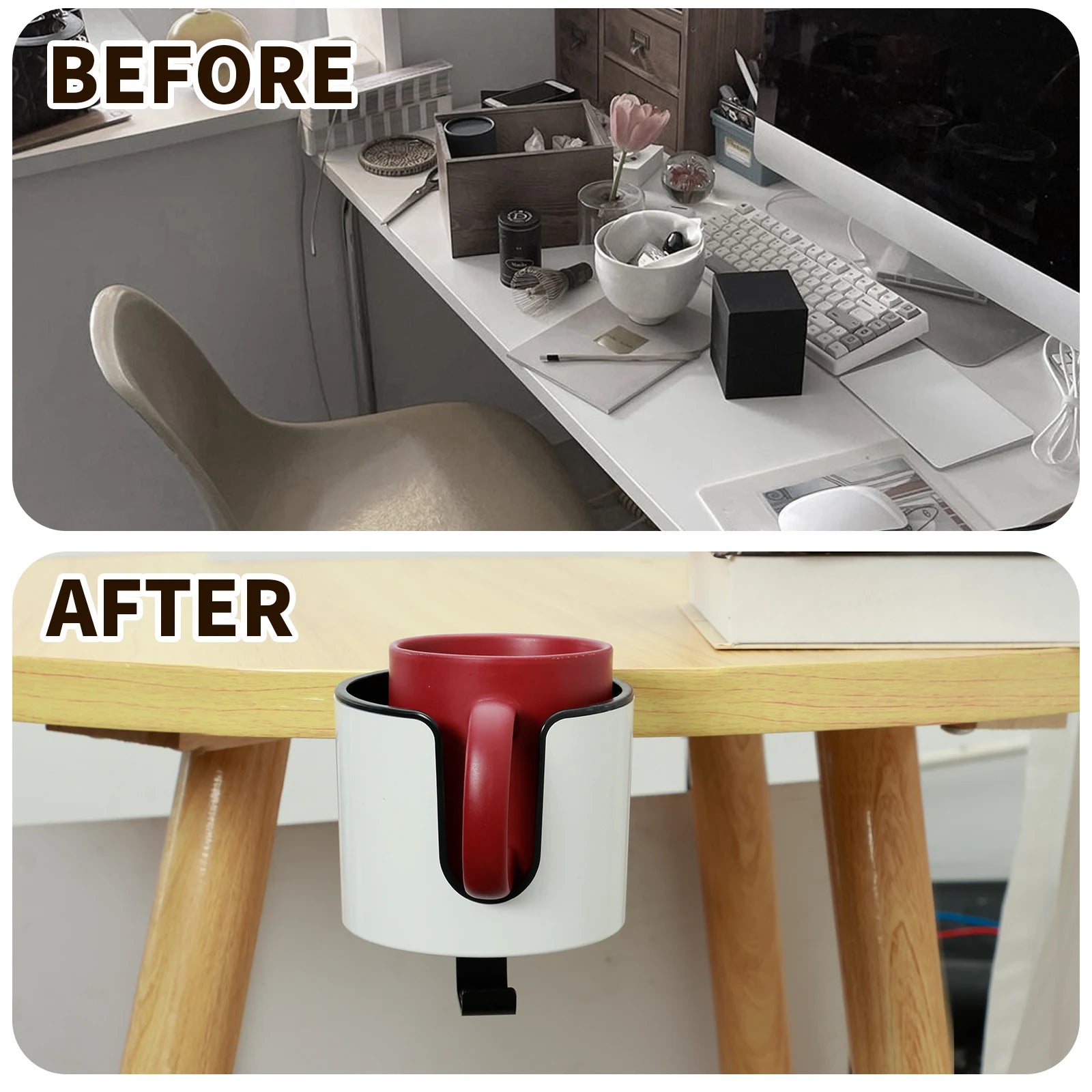 2 IN 1 Headphone Holder Adjustable Cup Rack for Coffee Mugs