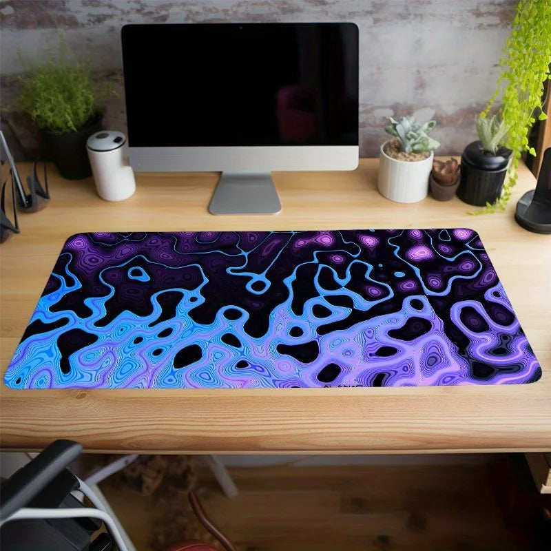 Topographic Abstract Fluid Line Mouse Pad