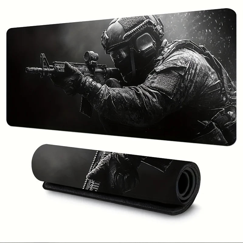 Large Mouse Pad Tactical Soldier Design Non-Slip
