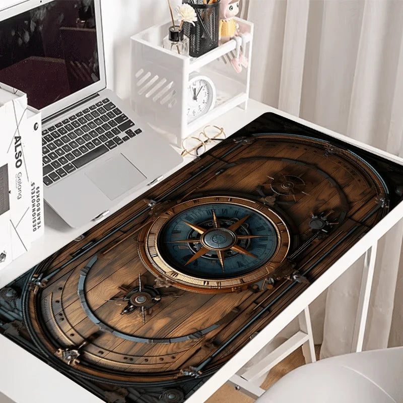 Vintage Steampunk Compass Design Mouse Pad