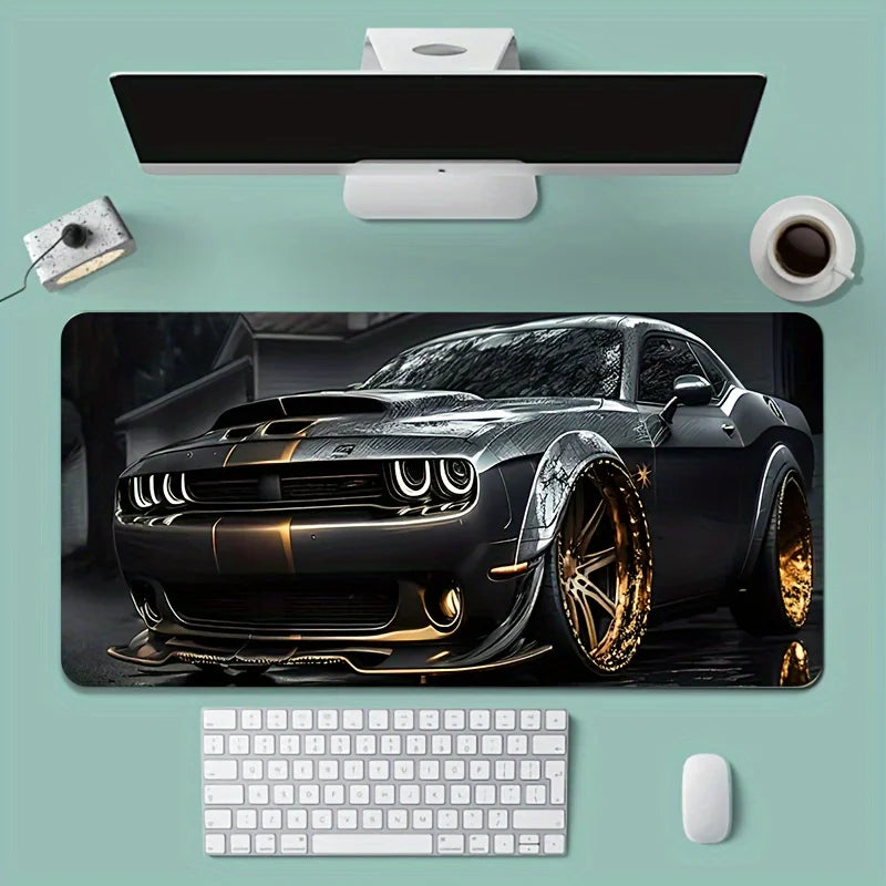 Sleek Golden Gray Sports Car