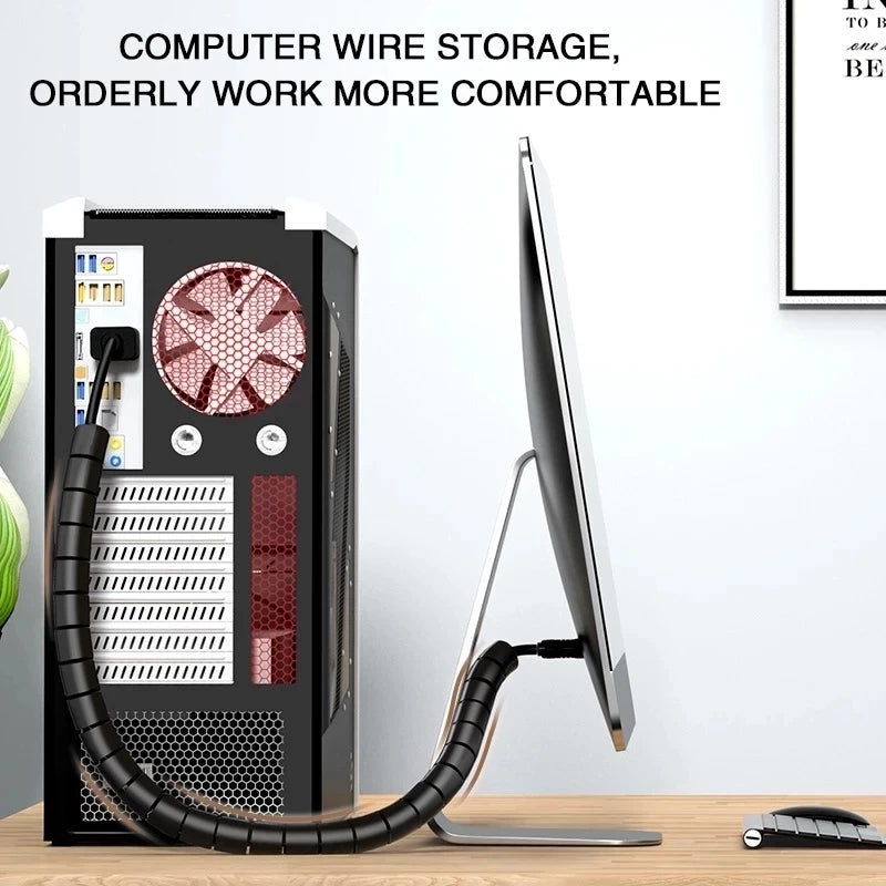 2M/1M Flexible Spiral Cable Wire Protector Cable Organizer