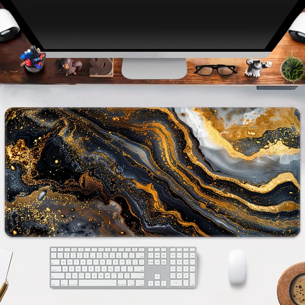 Golden Marble Large Mouse Pad