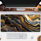 Golden Marble Large Mouse Pad