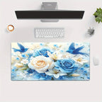 1pc Blue Floral & White Rose