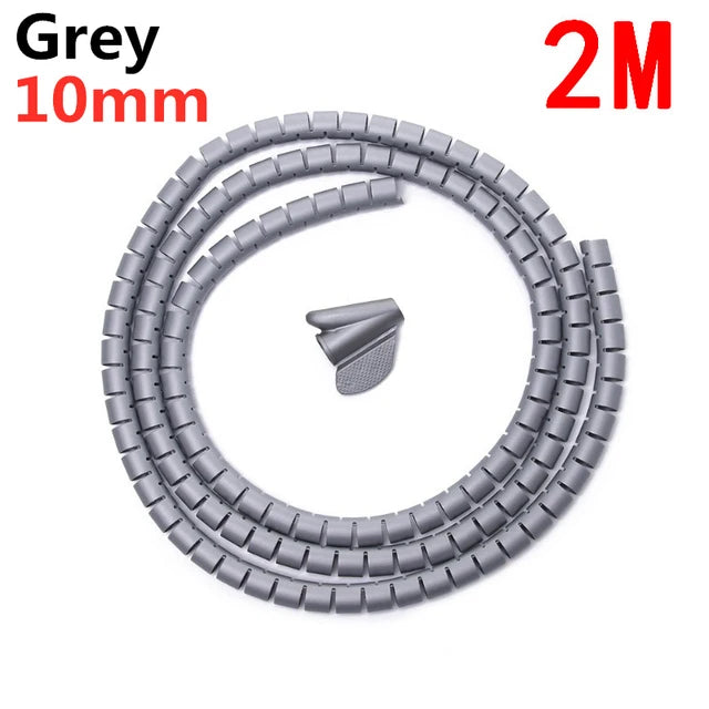 2M/1M Flexible Spiral Cable Wire Protector Cable Organizer