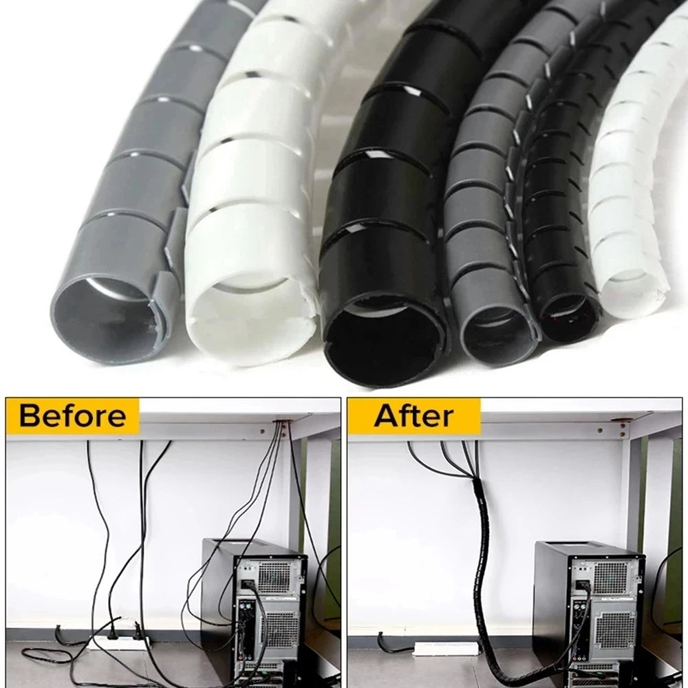 2M/1M Flexible Spiral Cable Wire Protector Cable Organizer