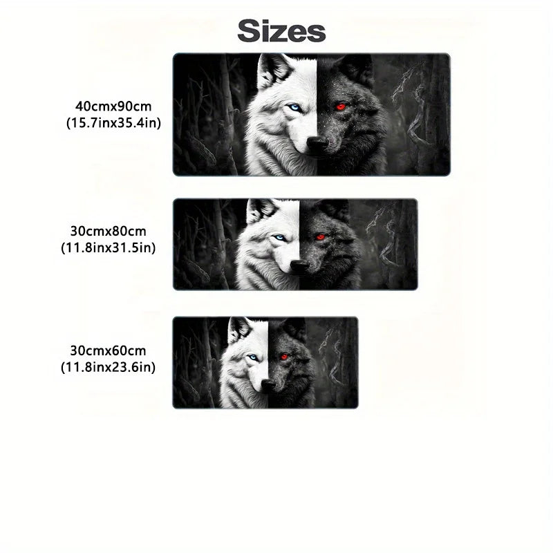 Mouse Pad Black and White Wolf King