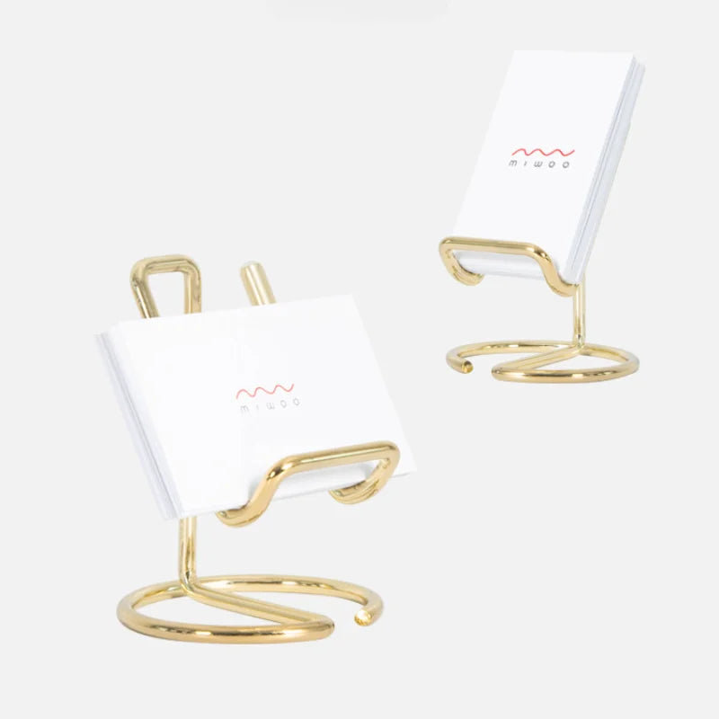 Cute Card Holder Gold Metal Paper