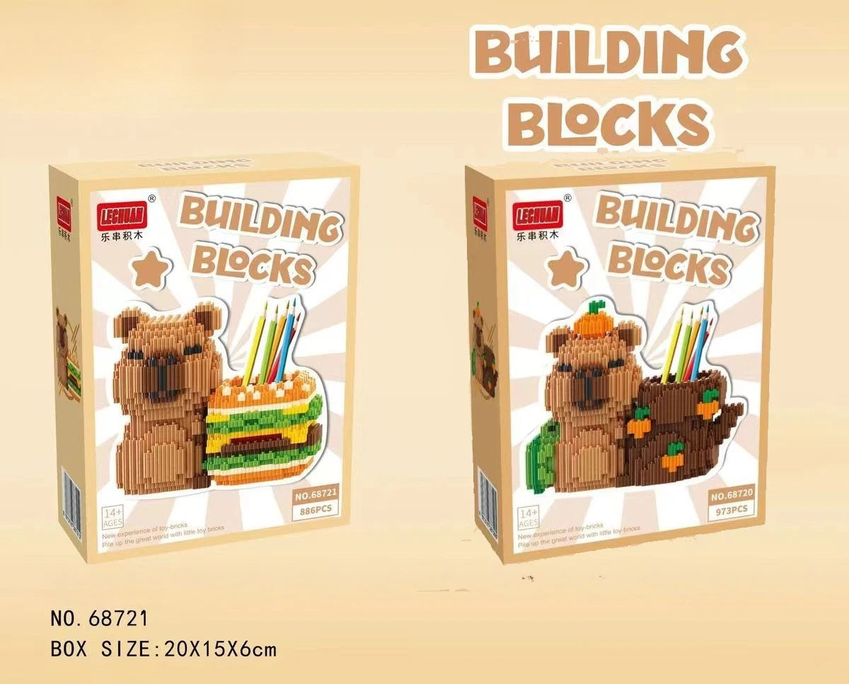 Capybara Building Block Pen Holder Multi-Function