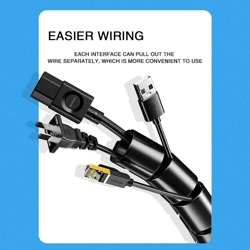 2M/1M Flexible Spiral Cable Wire Protector Cable Organizer