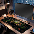 Black Cat Green Plants Design