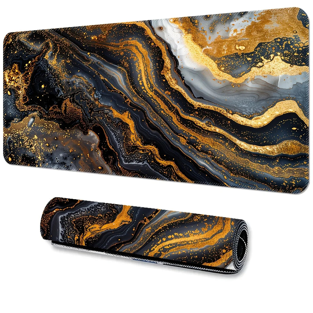 Golden Marble Large Mouse Pad