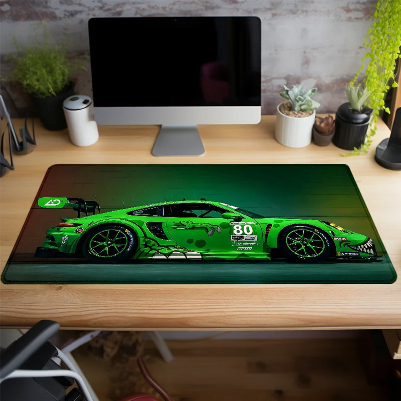 Green Racing Porsche Car