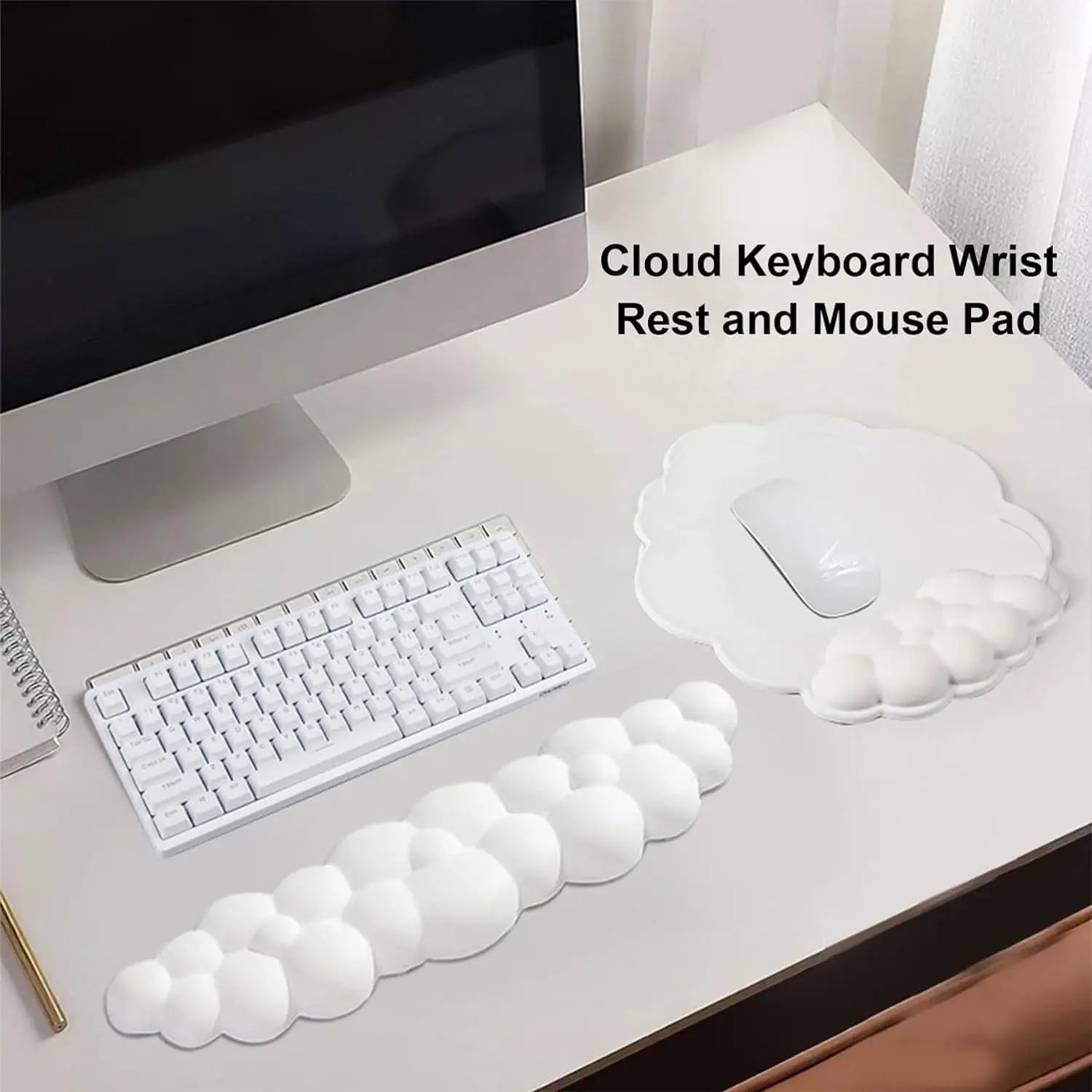 Cloud Mouse Pad Keyboard Wrist Rest Set