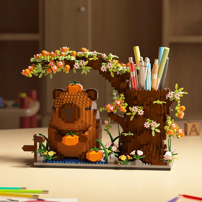 Capybara Building Block Pen Holder Multi-Function