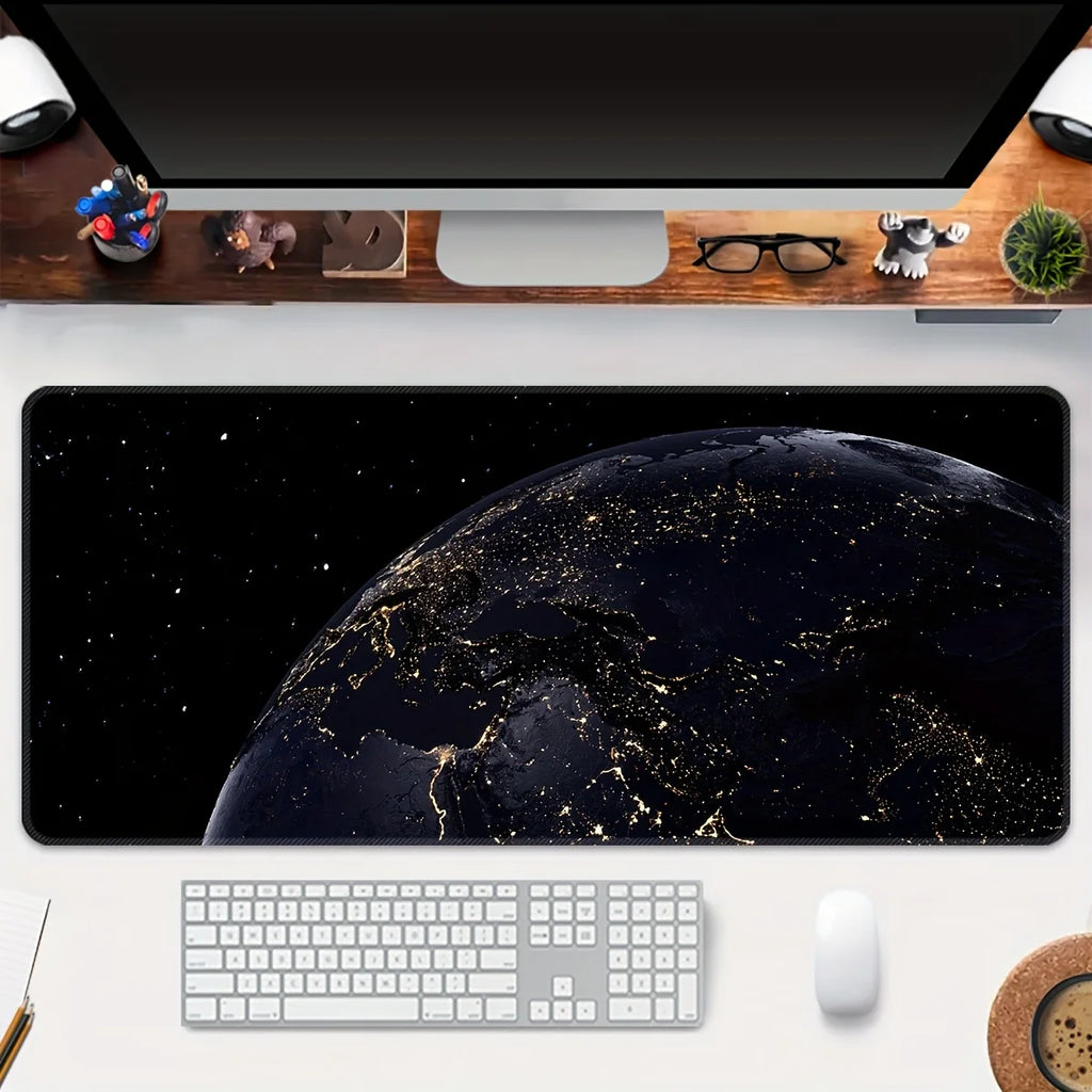Mouse Pad Star Lighting Earth Computer