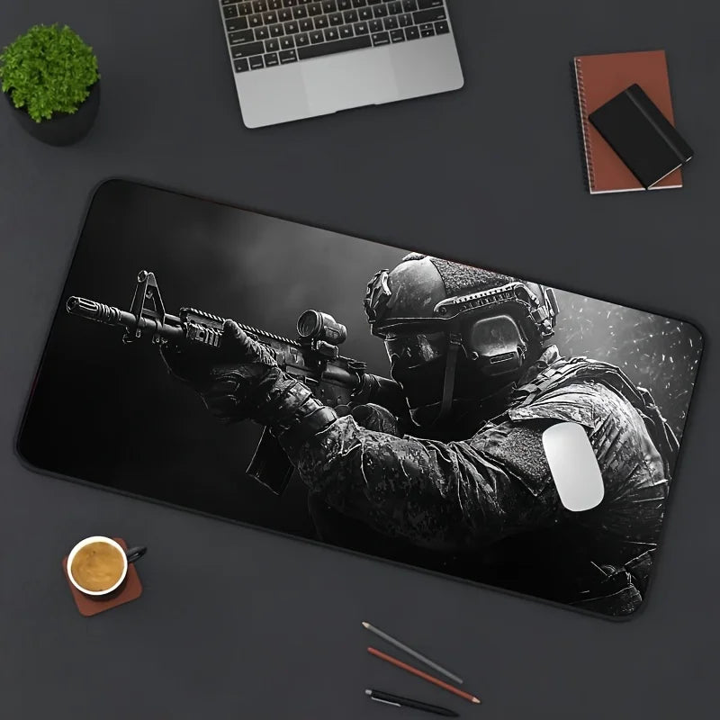 Large Mouse Pad Tactical Soldier Design Non-Slip