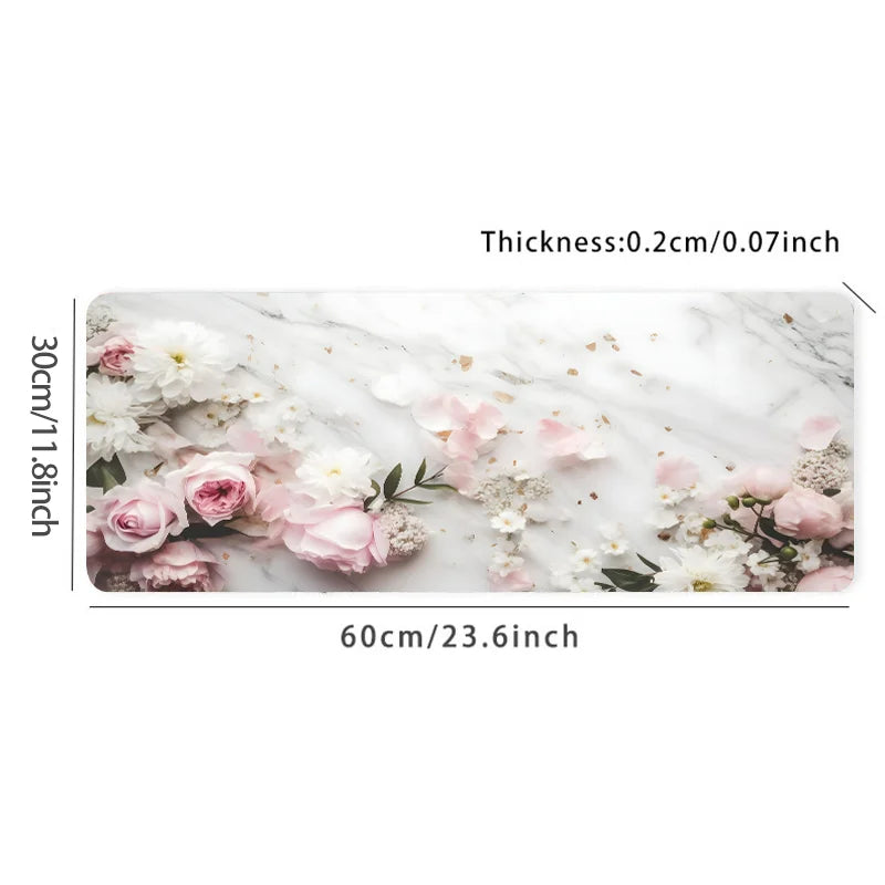 Flowers White Marble