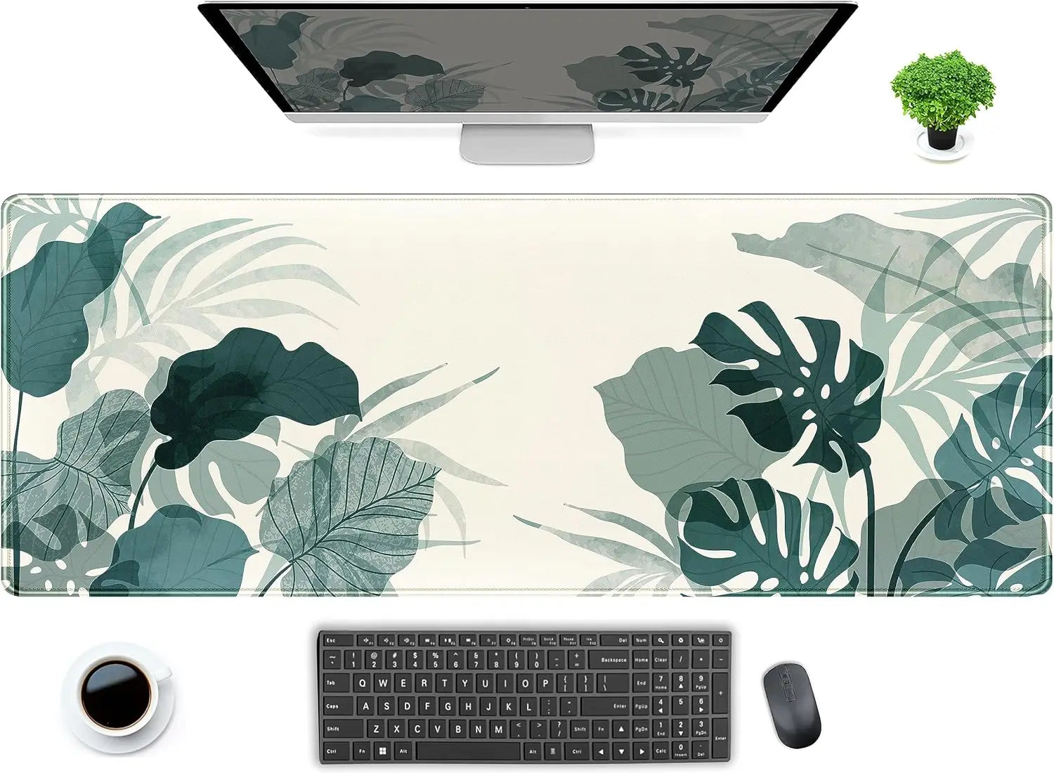 Pastel Purple Desk Mat Kawaii Cat Patterns