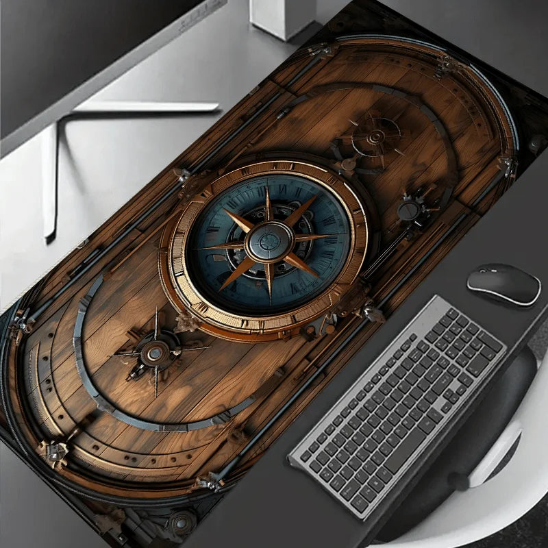 Vintage Steampunk Compass Design Mouse Pad