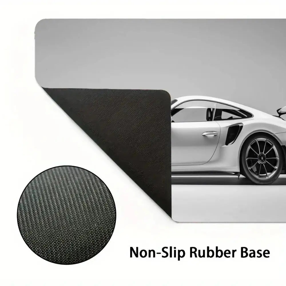 White Sports car Mouse Pad