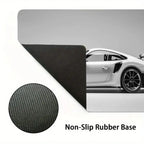 White Sports car Mouse Pad