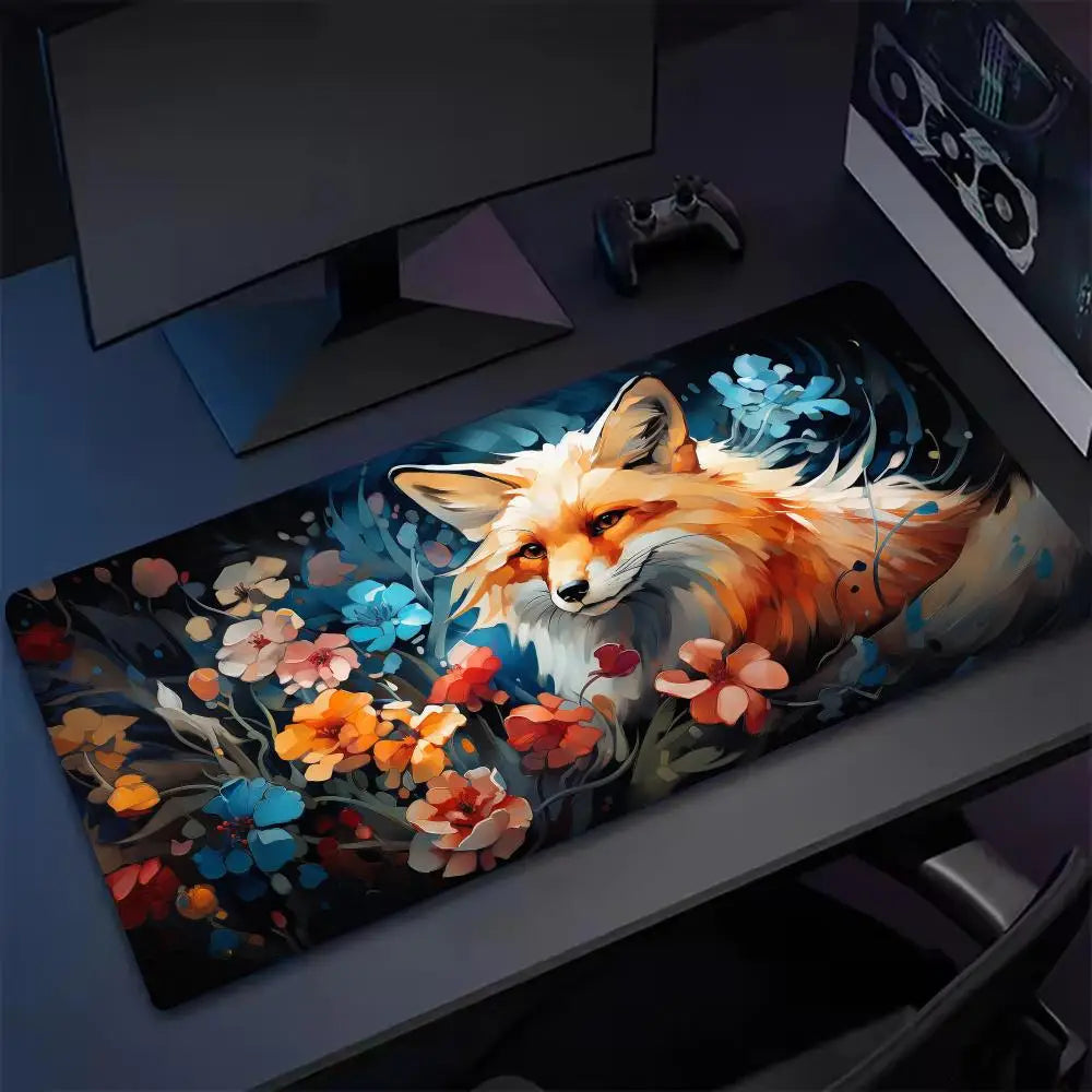 Flowers fox Mouse Pad Large MousePad