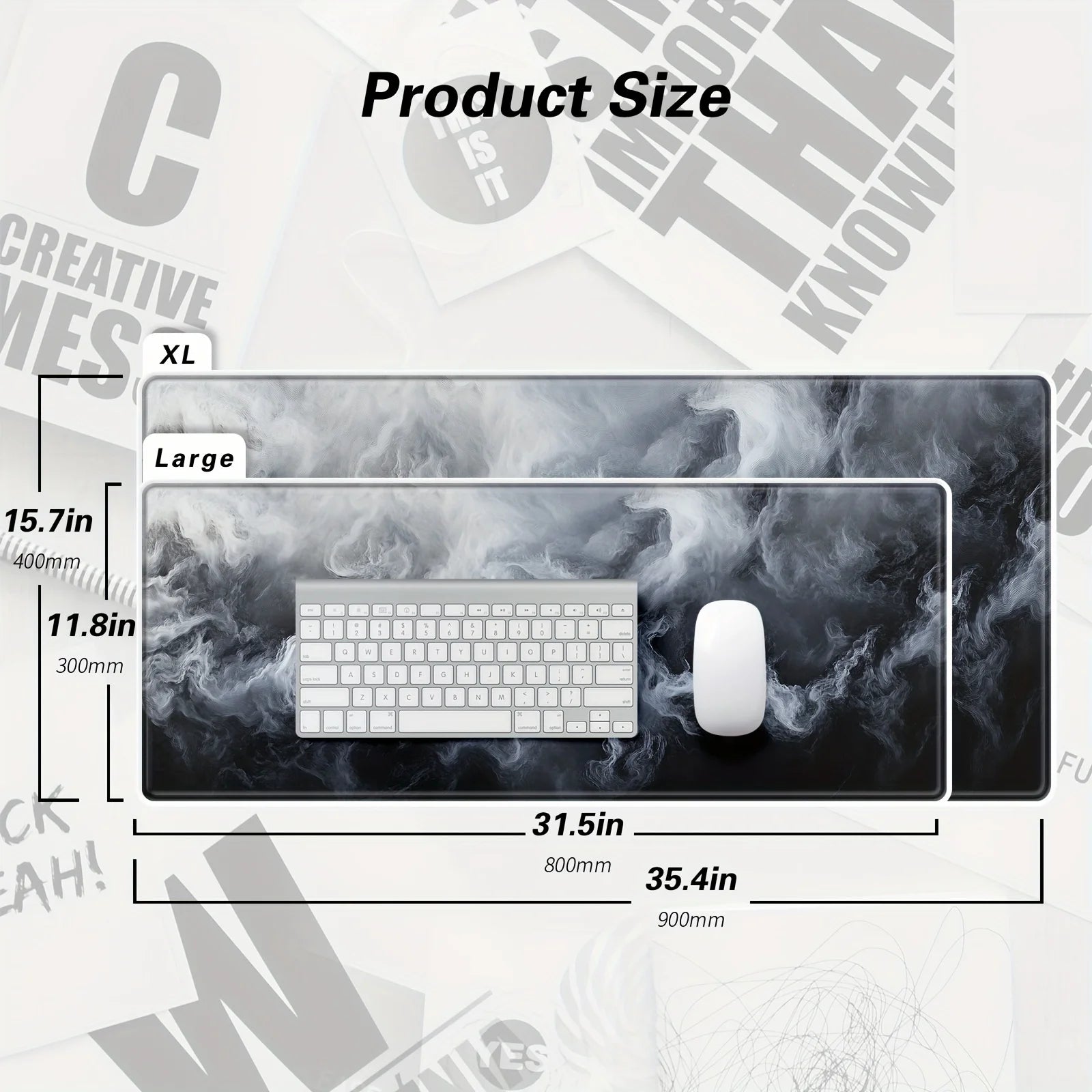 Large mouse pad smoke