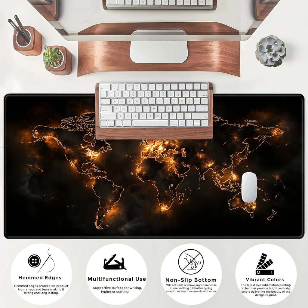 Large World Map Mouse Pad