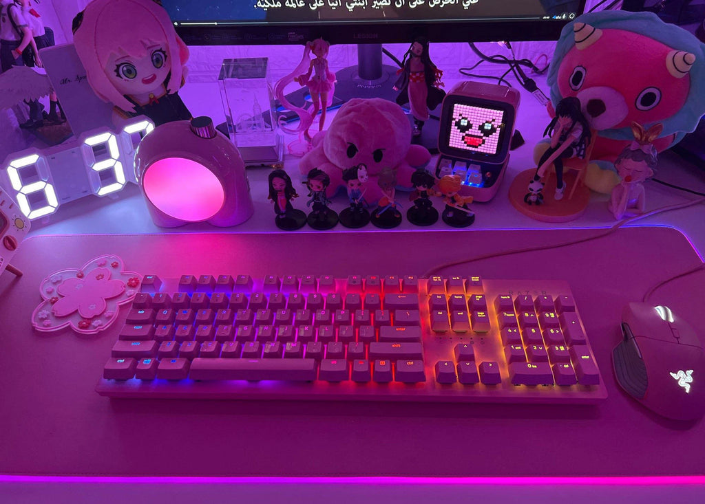 Pink Mousepad Rgb Monochrome Background Backlight LED
