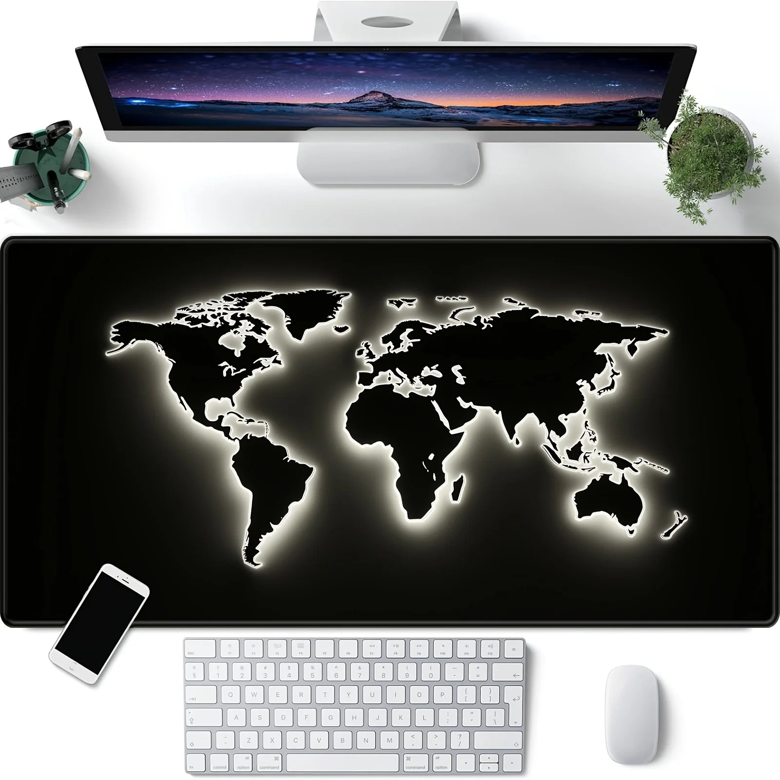 Large Retro Black World Map