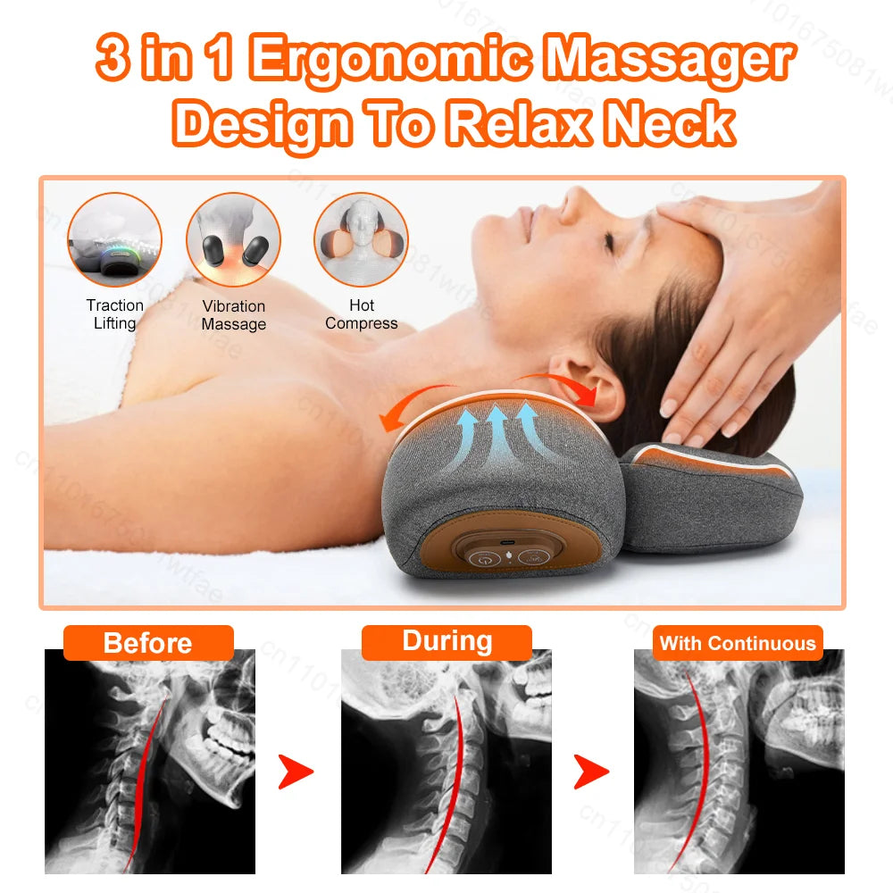 3 In 1 Neck Massager Pillow Electric Cervical