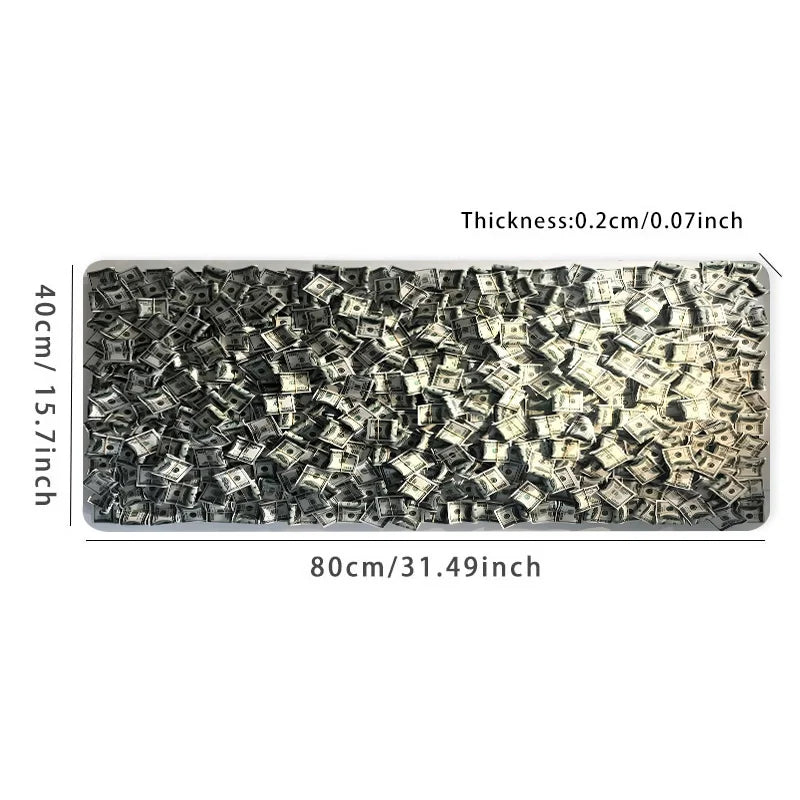 Luxurious Money Themed Mouse Pad HD Desk Mat for Home Office Non-Slip Rubber Base Perfect for Friends Teens Girlfriend Boyfriend