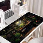 Black Cat Green Plants Design