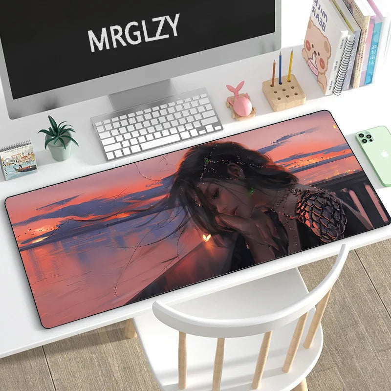 Female office computer