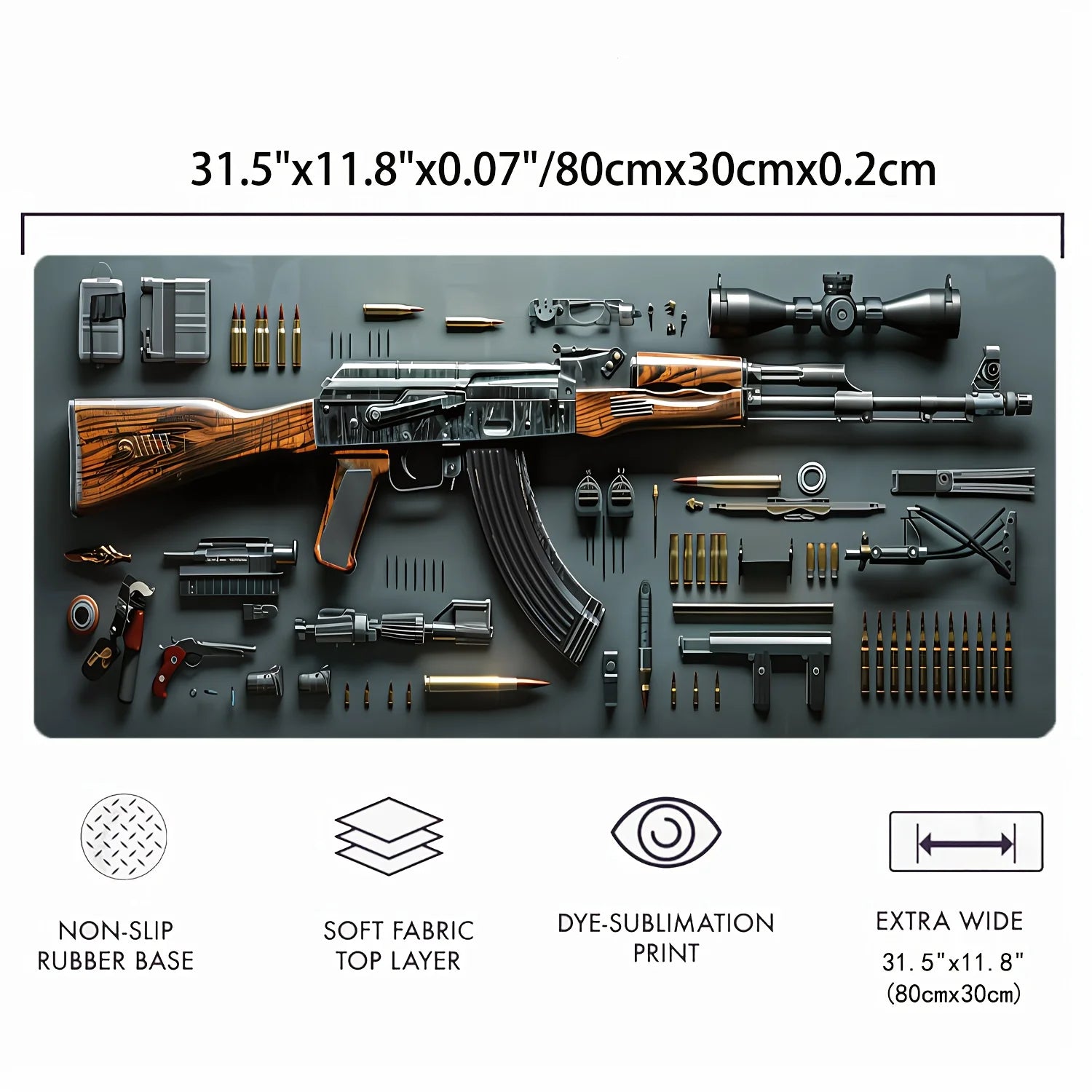 Firearm Design Mouse Pad Gaming
