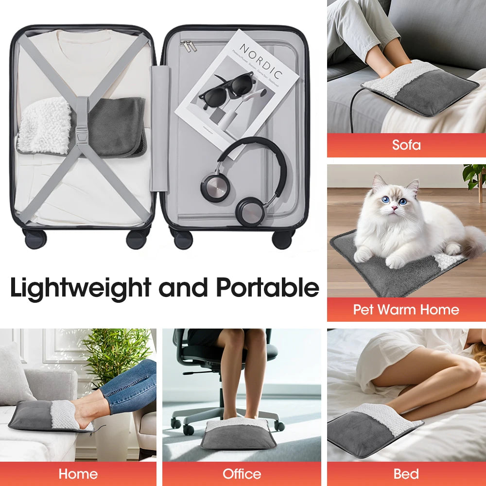 Winter Electric Foot Warmer USB Charging Soft Plush Washable