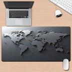 Grey World Map Desk Mat HD Multifunctional