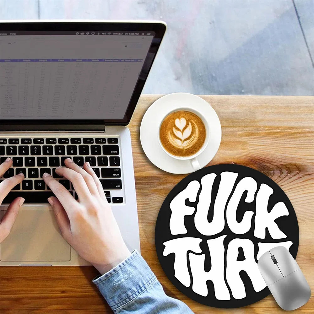 Funny Text Mouse Pad Round