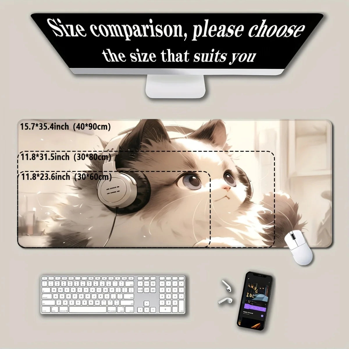 Mouse Pad Cute Cat Mouse Mat
