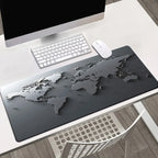 Grey World Map Desk Mat HD Multifunctional