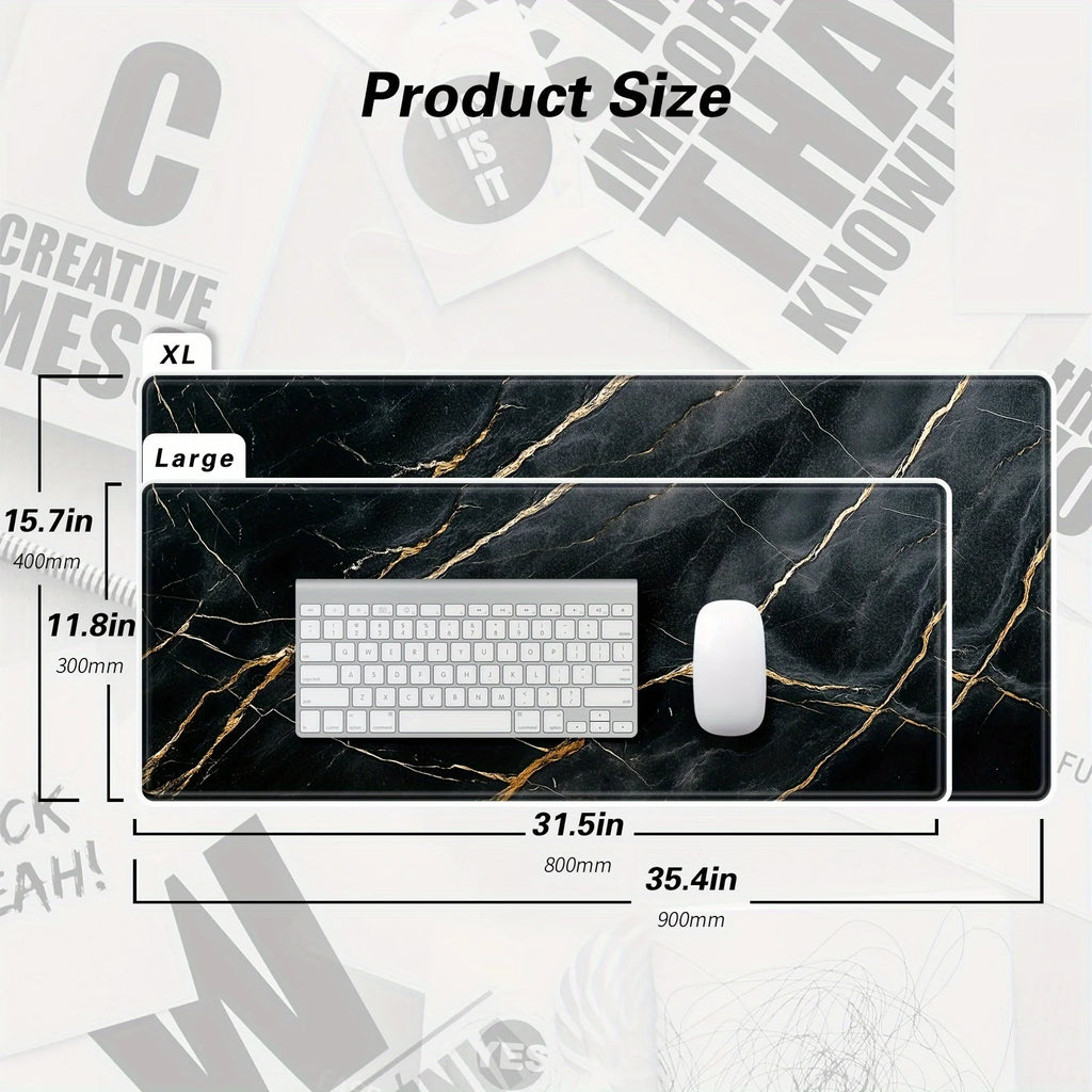 Black marble stripe Desk Mat Modern Abstract