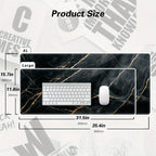 Black marble stripe Desk Mat Modern Abstract